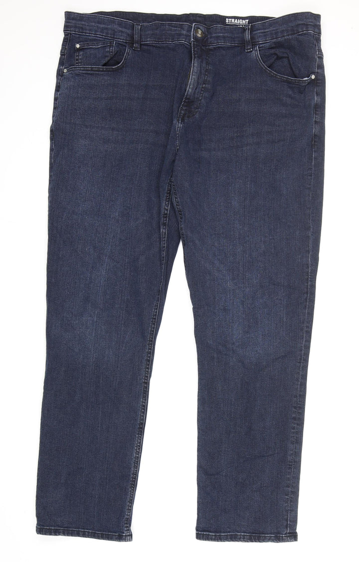 George Womens Blue Cotton Straight Jeans Size 42 in L21 in Regular Zip