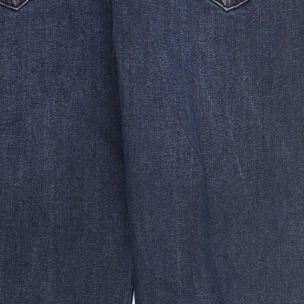 George Womens Blue  Cotton Straight Jeans Size 42 in L21 in Regular Zip