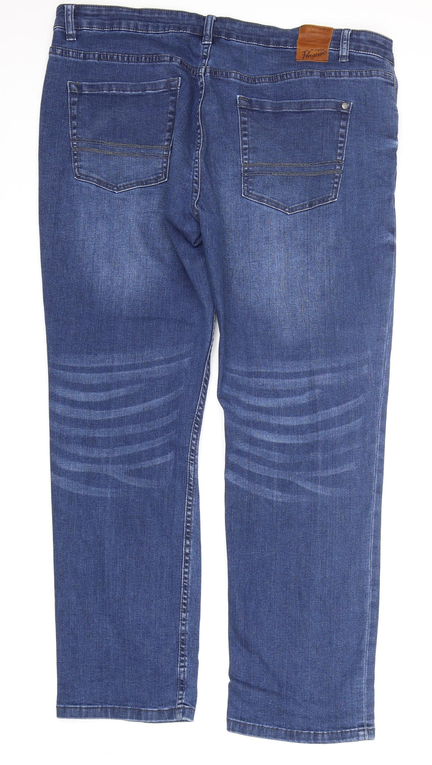 Penguin Womens Blue  Cotton Straight Jeans Size 40 in L29 in Regular Zip