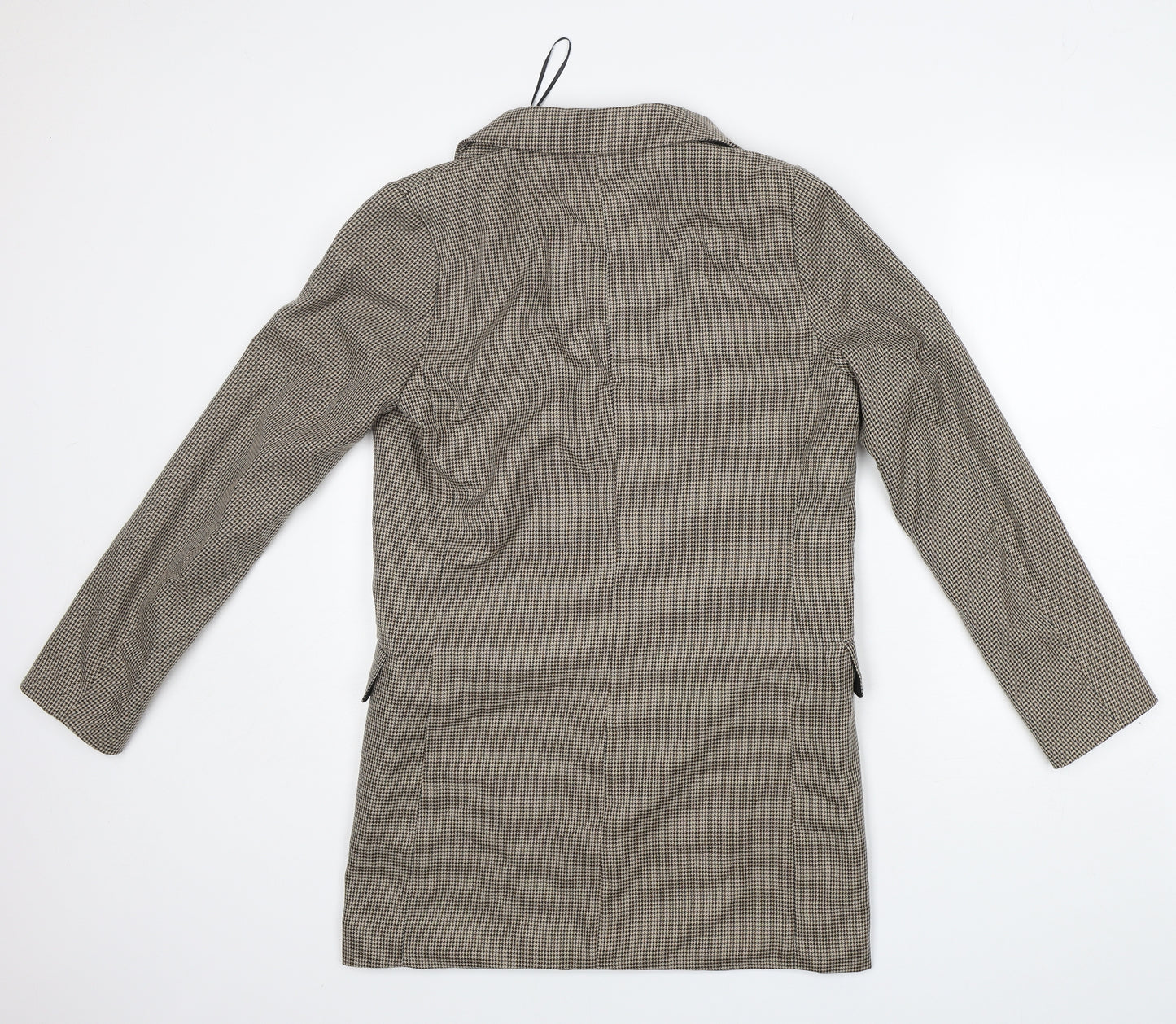 H&M Womens Brown Houndstooth  Jacket Coat Size 38   - Fake pockets