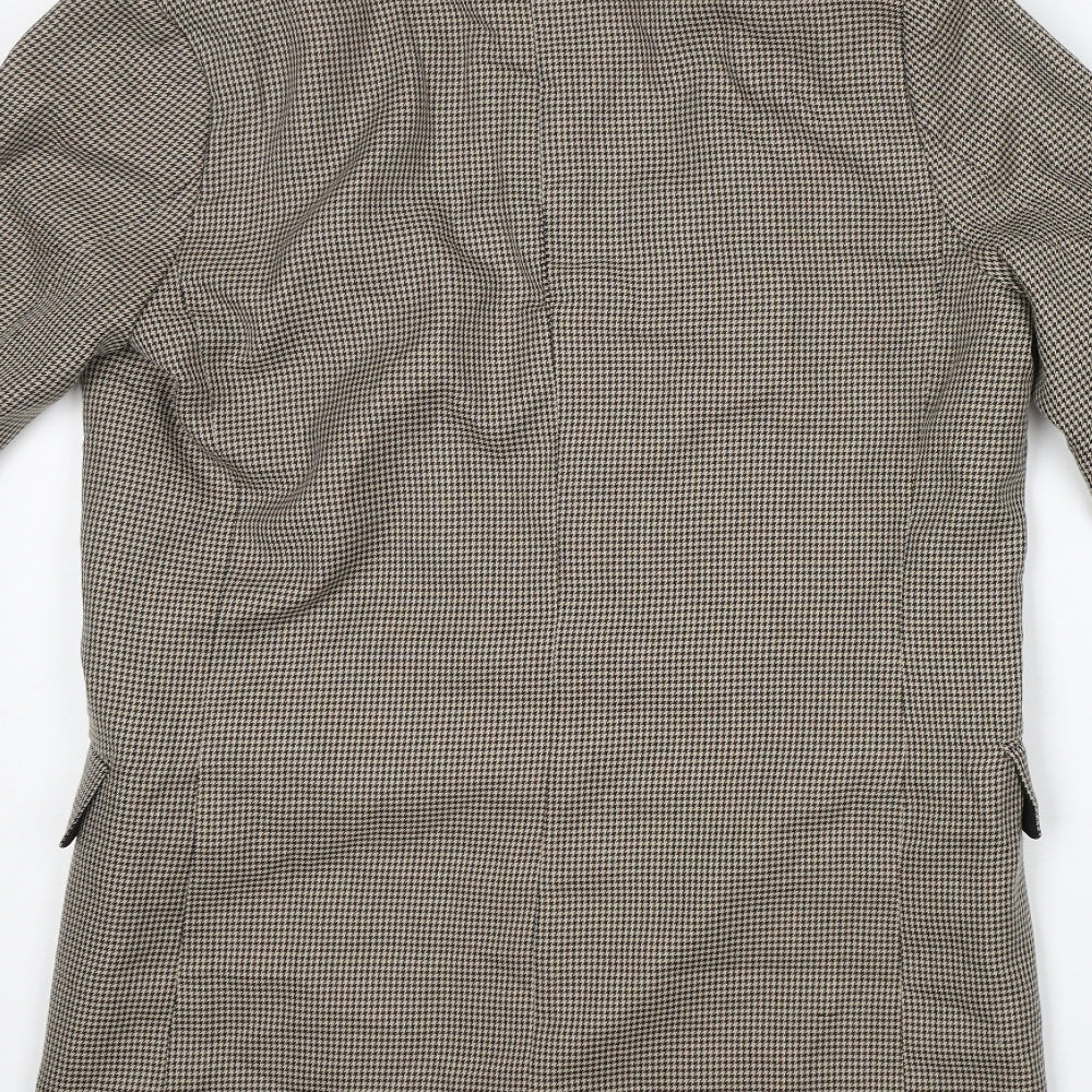 H&M Womens Brown Houndstooth  Jacket Coat Size 38   - Fake pockets