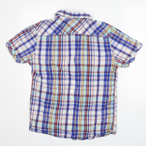 Easy Mens Multicoloured Check Cotton  Button-Up Size M Collared Button - Soft