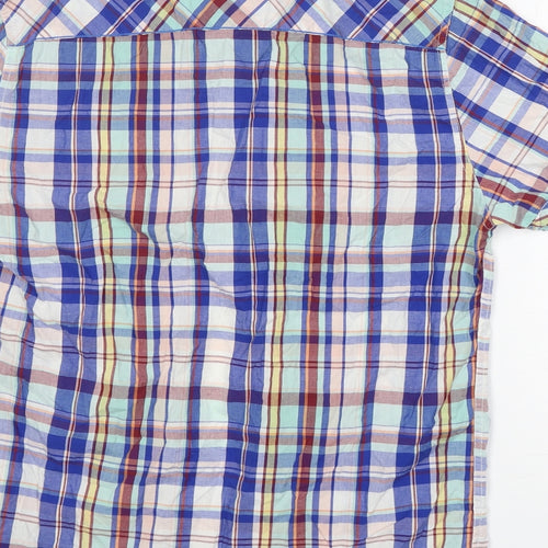 Easy Mens Multicoloured Check Cotton  Button-Up Size M Collared Button - Soft