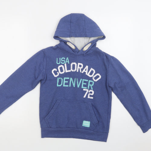 Primark Girls Blue  Cotton Pullover Hoodie Size 10-11 Years   - Colorado