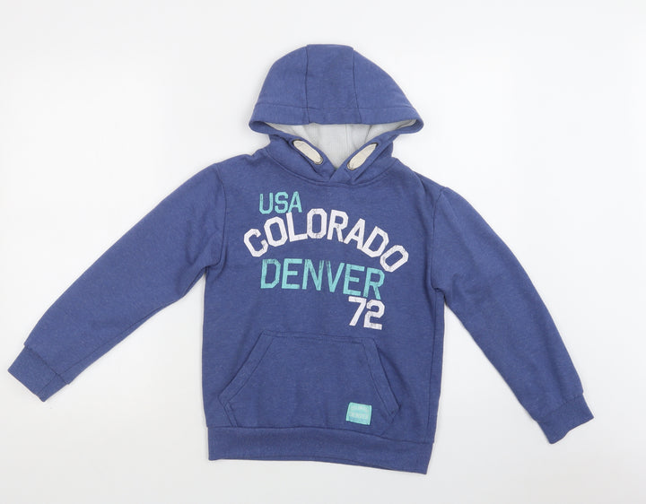 Primark Girls Blue  Cotton Pullover Hoodie Size 10-11 Years   - Colorado
