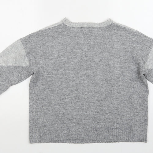 Primark Womens Grey Crew Neck  Acrylic Pullover Jumper Size S
