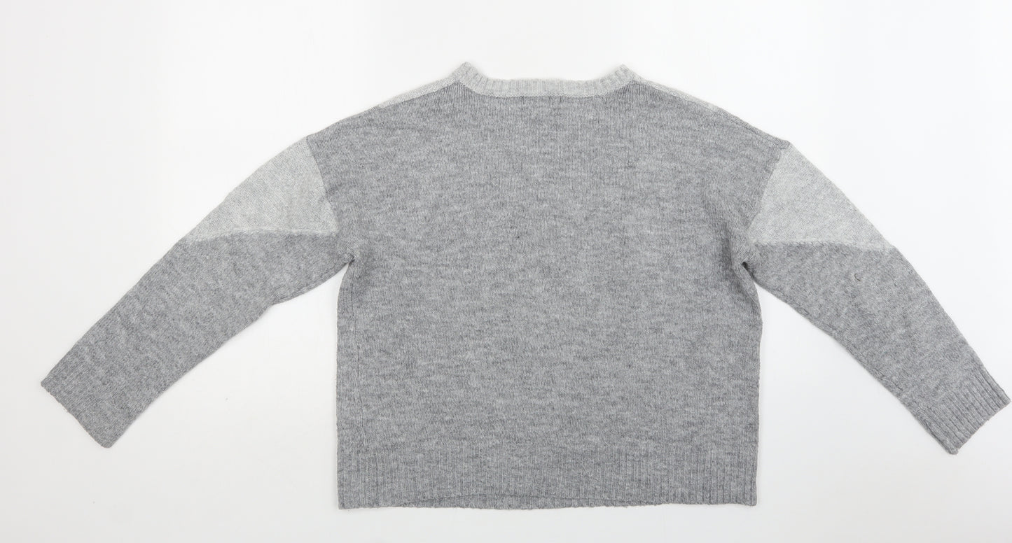 Primark Womens Grey Crew Neck  Acrylic Pullover Jumper Size S