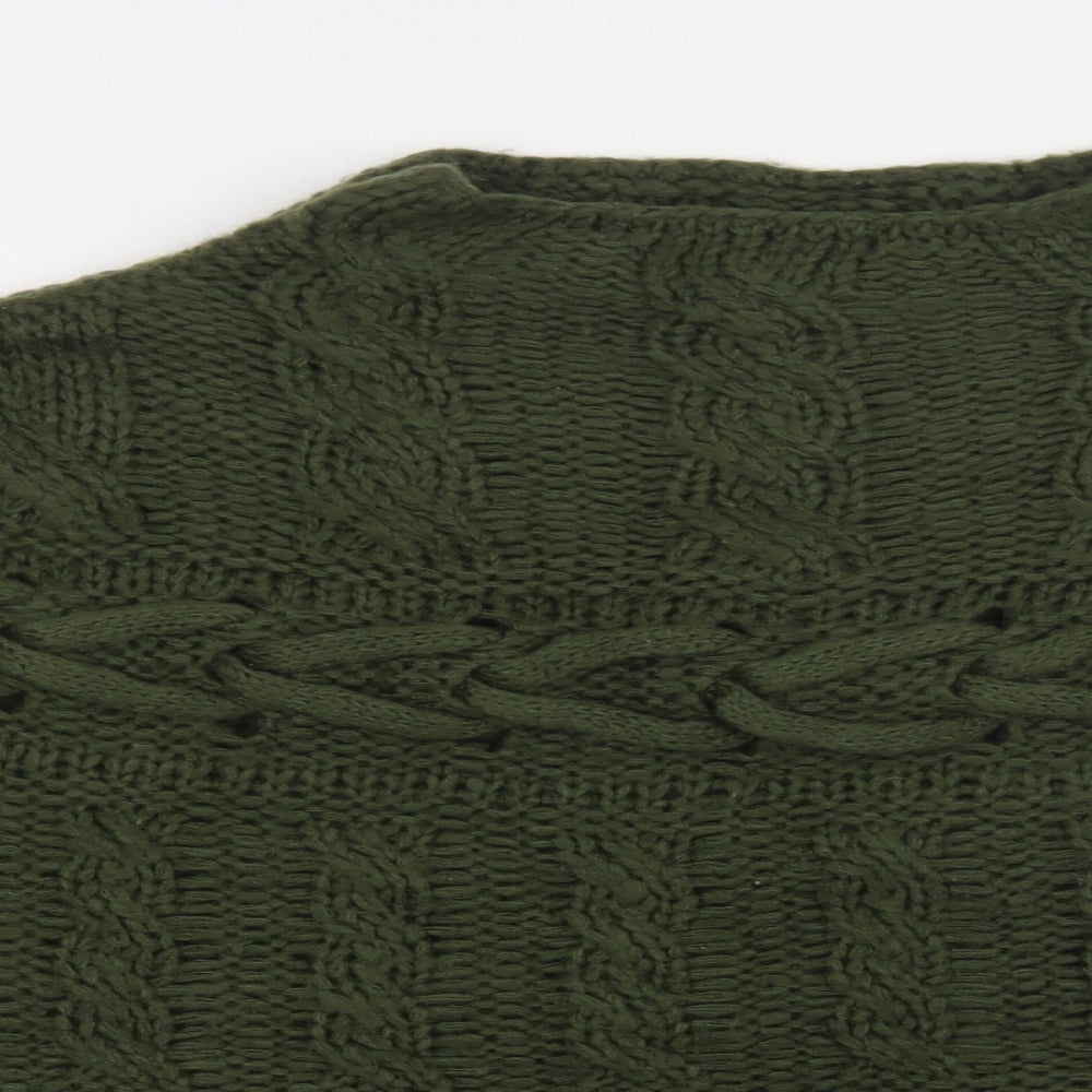 TU Womens Green Mock Neck  Acrylic Pullover Jumper Size XL