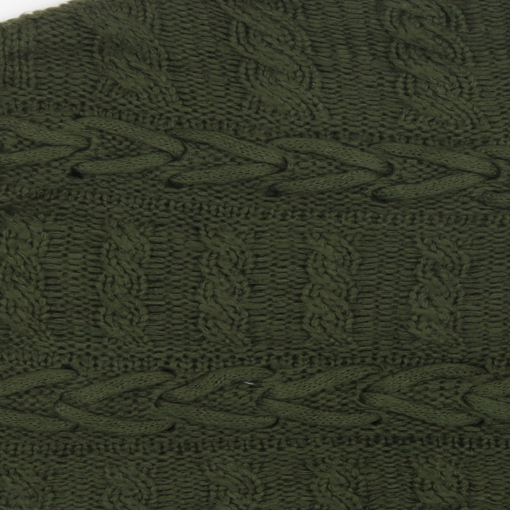 TU Womens Green Mock Neck  Acrylic Pullover Jumper Size XL