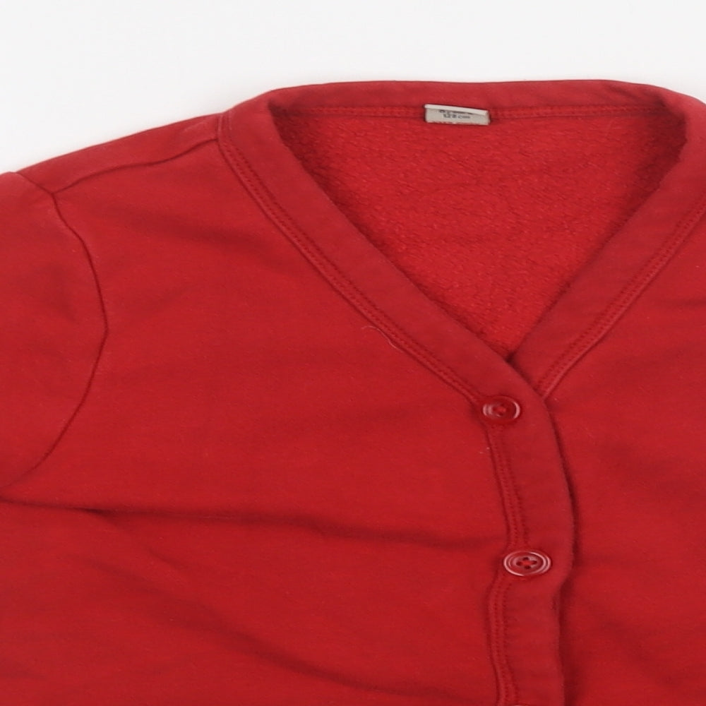 TU Boys Red  Cotton Cardigan Sweatshirt Size 8 Years  Button - School Wear