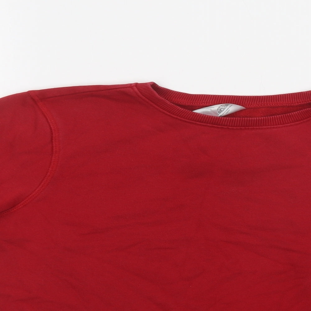 F&F Boys Red  Cotton Pullover Sweatshirt Size 10-11 Years   - School Wear