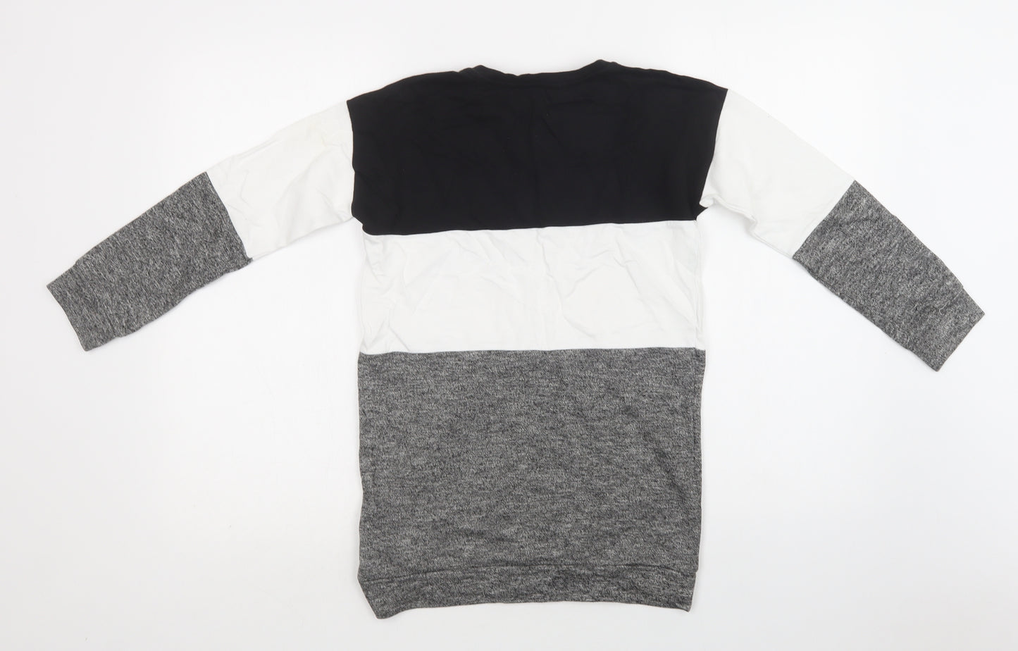 Primark Girls Grey Colourblock Cotton Pullover Sweatshirt Size 11-12 Years