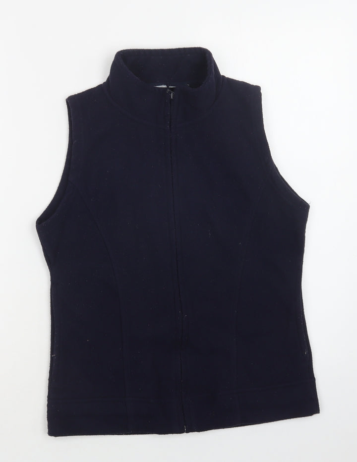 Isle Womens Blue Polyester Full Zip Sweatshirt Size 10 Zip