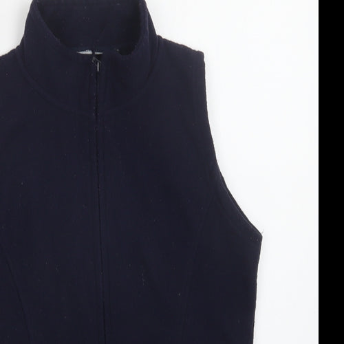 Isle Womens Blue  Polyester Full Zip Sweatshirt Size 10  Zip