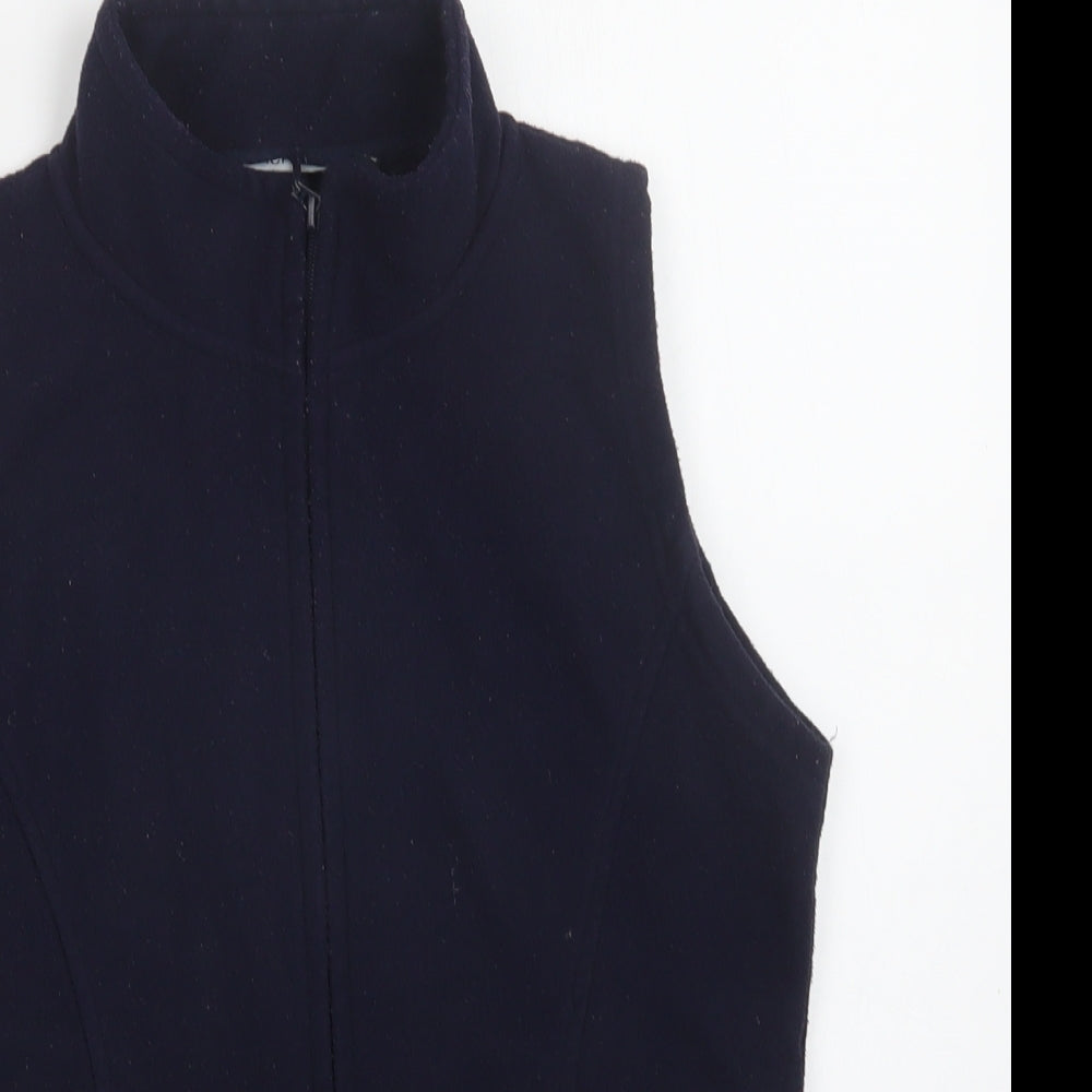 Isle Womens Blue  Polyester Full Zip Sweatshirt Size 10  Zip
