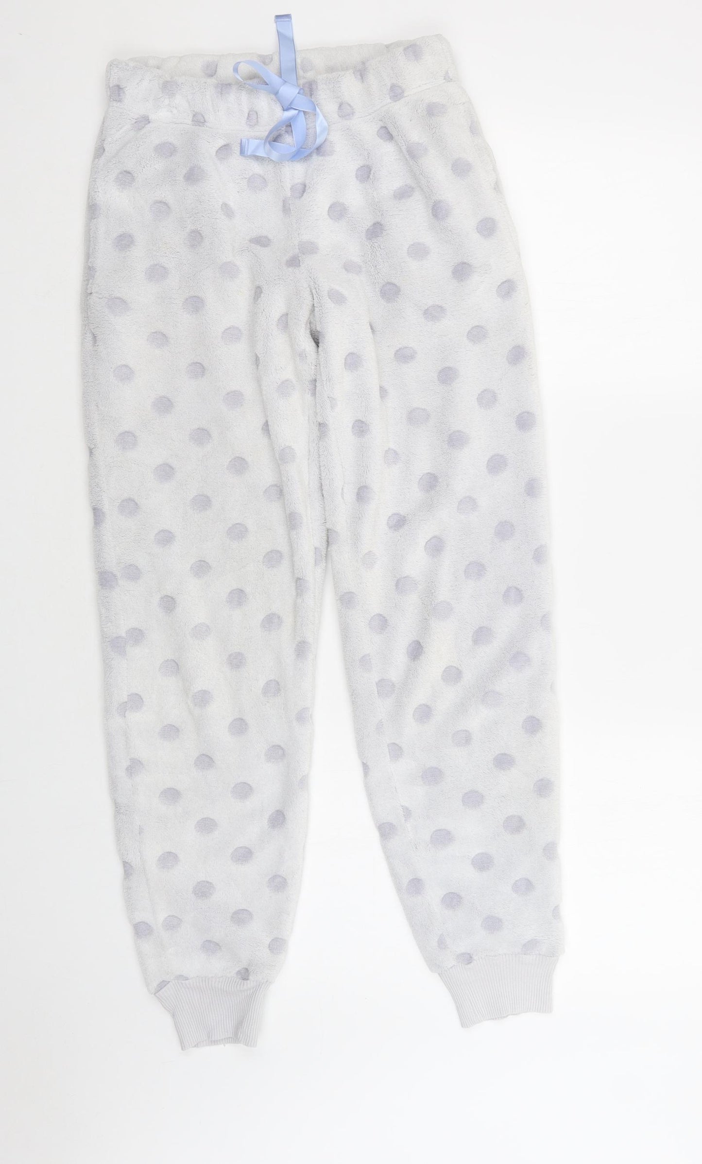 George Womens Grey Polka Dot Polyester  Pyjama Pants Size 10  Drawstring