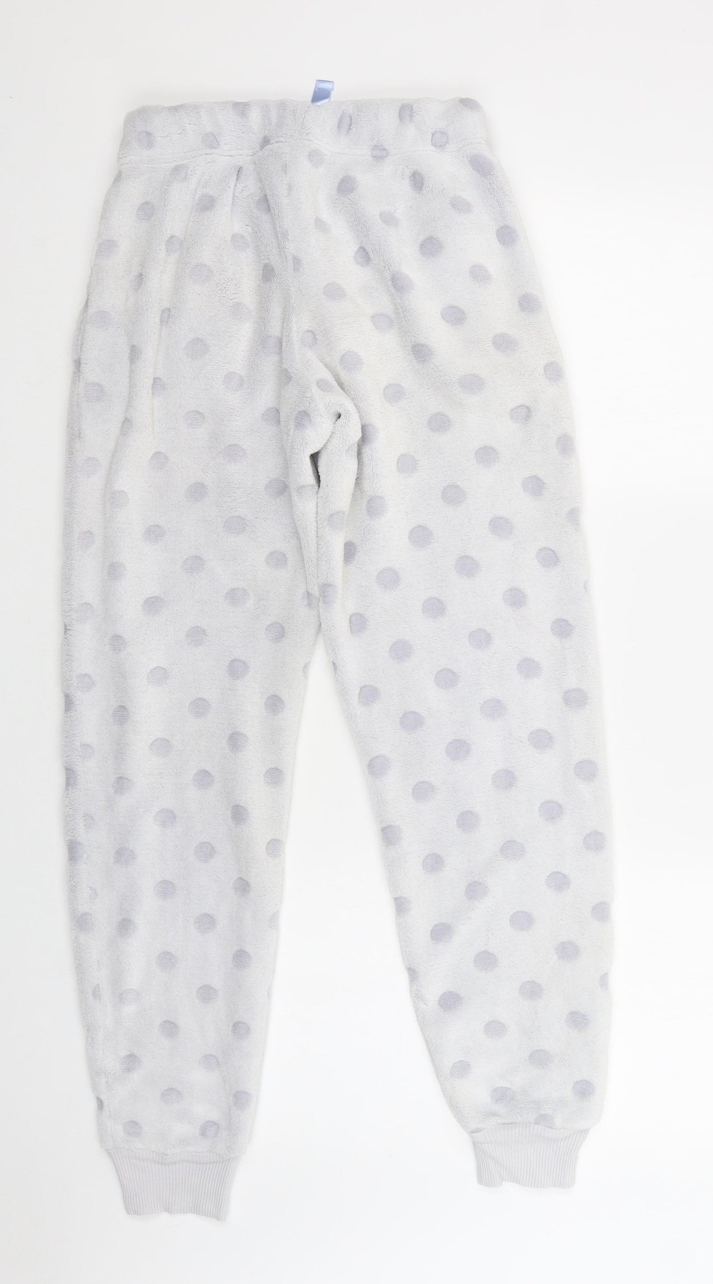 George Womens Grey Polka Dot Polyester  Pyjama Pants Size 10  Drawstring