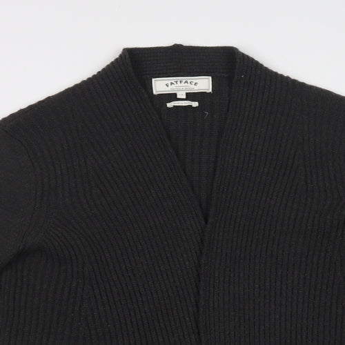 Fat Face Womens Grey Collared  Acrylic Cardigan Jumper Size 4