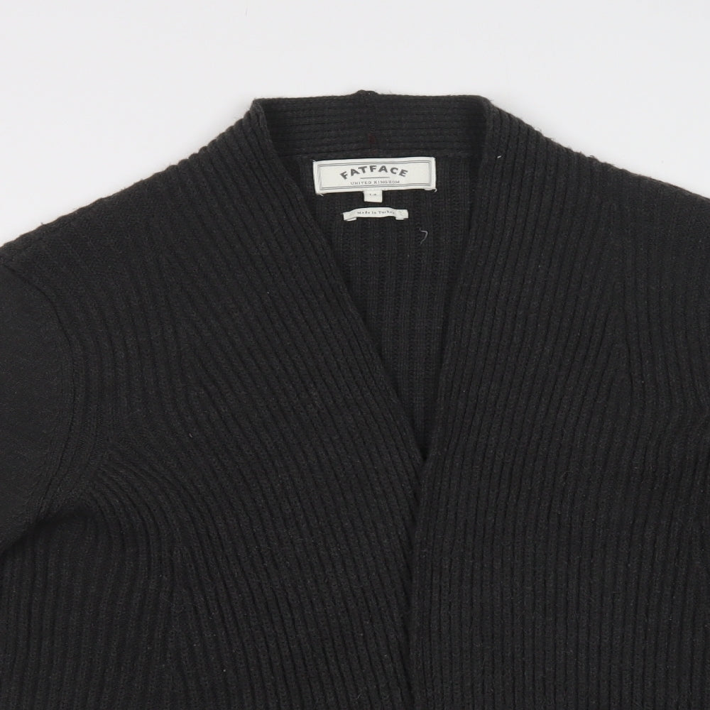 Fat Face Womens Grey Collared  Acrylic Cardigan Jumper Size 4