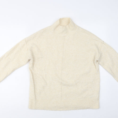 ASOS Womens Ivory Mock Neck  Acrylic Pullover Jumper Size 8