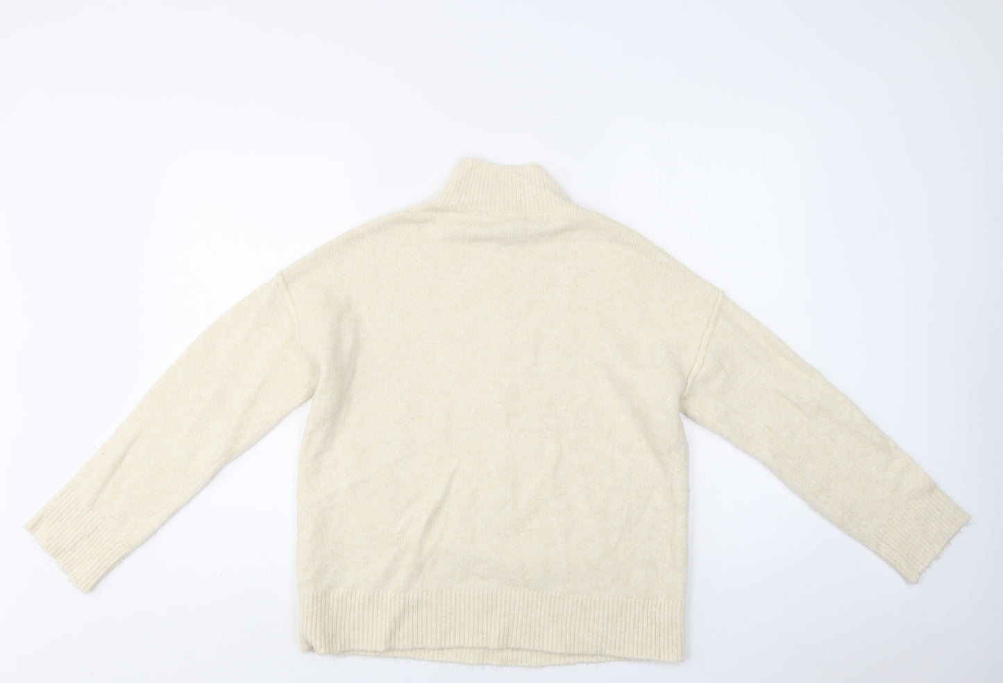 ASOS Womens Ivory Mock Neck  Acrylic Pullover Jumper Size 8
