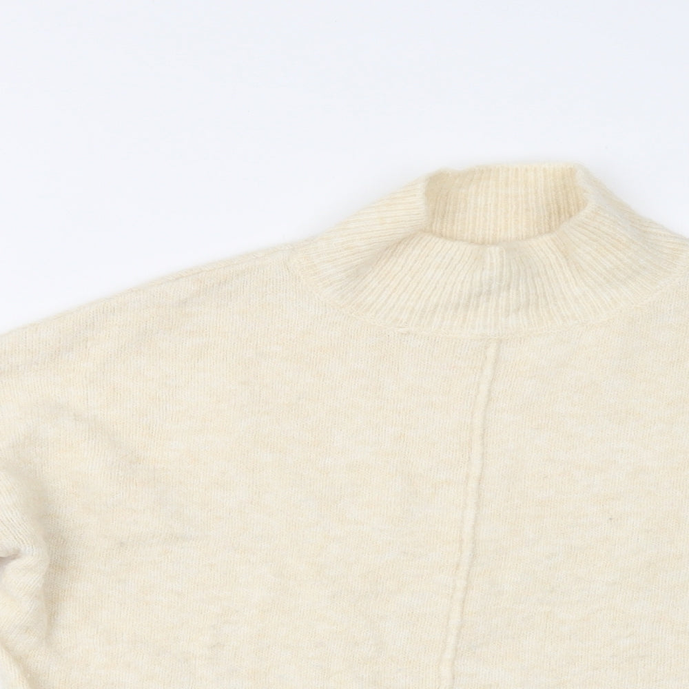 ASOS Womens Ivory Mock Neck  Acrylic Pullover Jumper Size 8