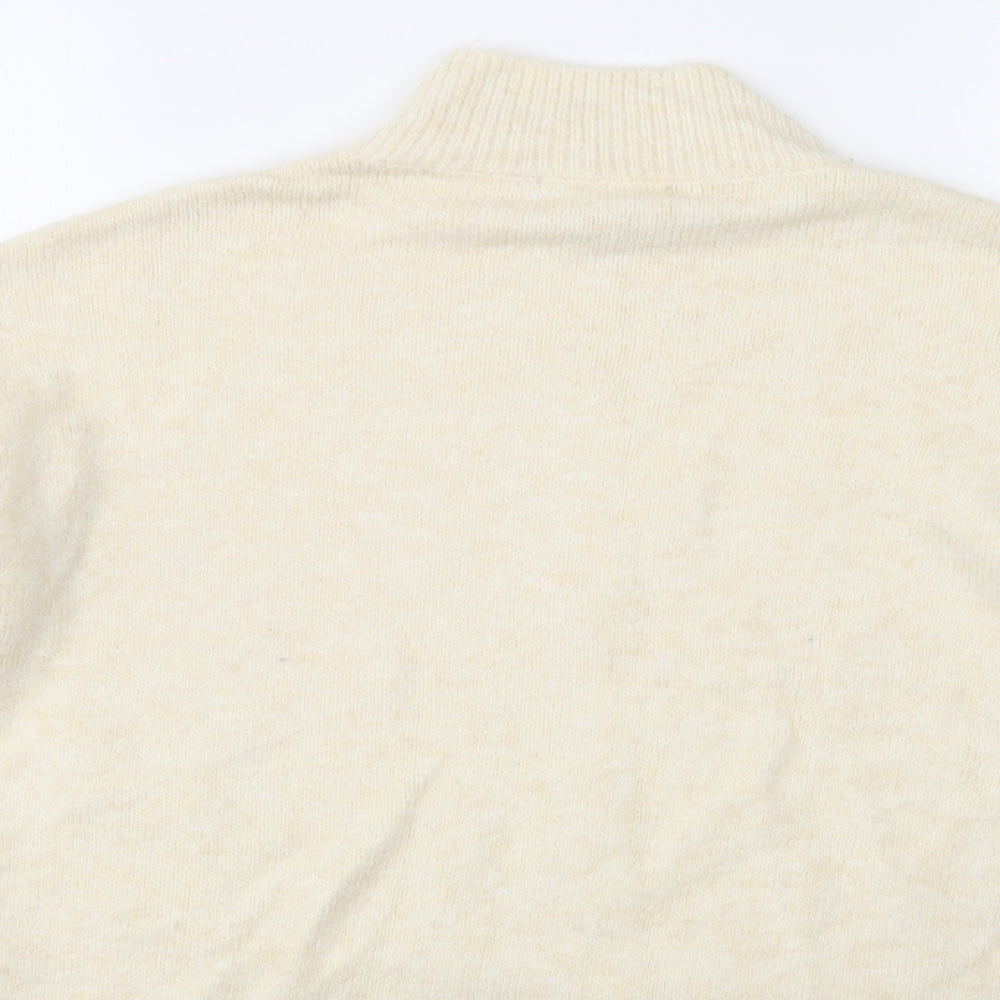 ASOS Womens Ivory Mock Neck  Acrylic Pullover Jumper Size 8