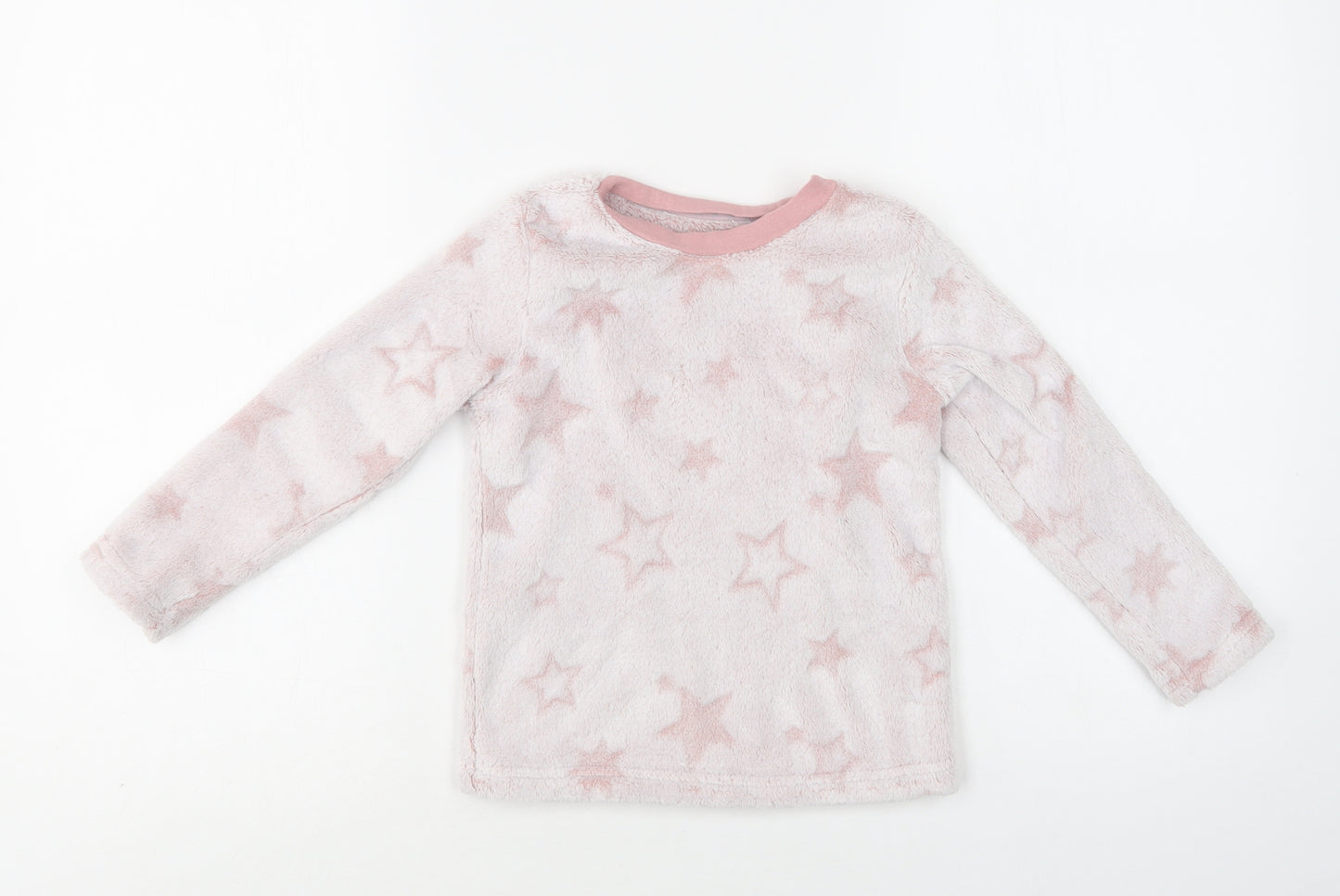 Nutmeg Girls Pink Geometric Polyester Top Pyjama Top Size 3-4 Years   - Star Print