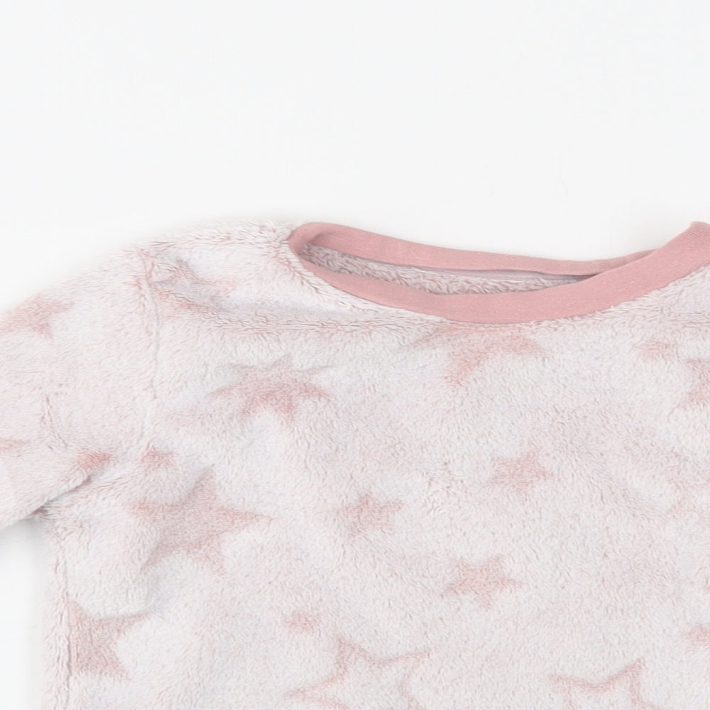 Nutmeg Girls Pink Geometric Polyester Top Pyjama Top Size 3-4 Years   - Star Print