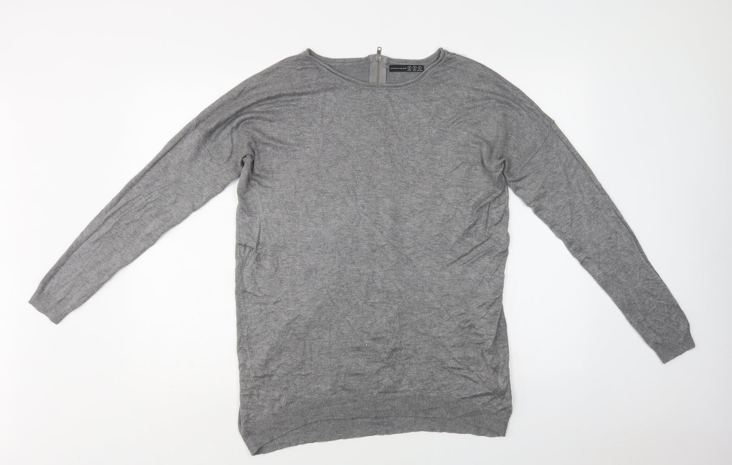 Primark Womens Grey Round Neck  Viscose Pullover Jumper Size S