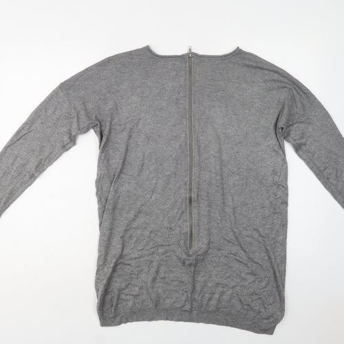Primark Womens Grey Round Neck  Viscose Pullover Jumper Size S