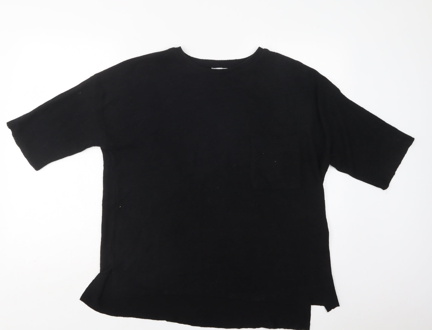 Zara Womens Black Crew Neck  Viscose Pullover Jumper Size S