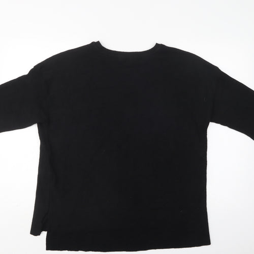 Zara Womens Black Crew Neck  Viscose Pullover Jumper Size S
