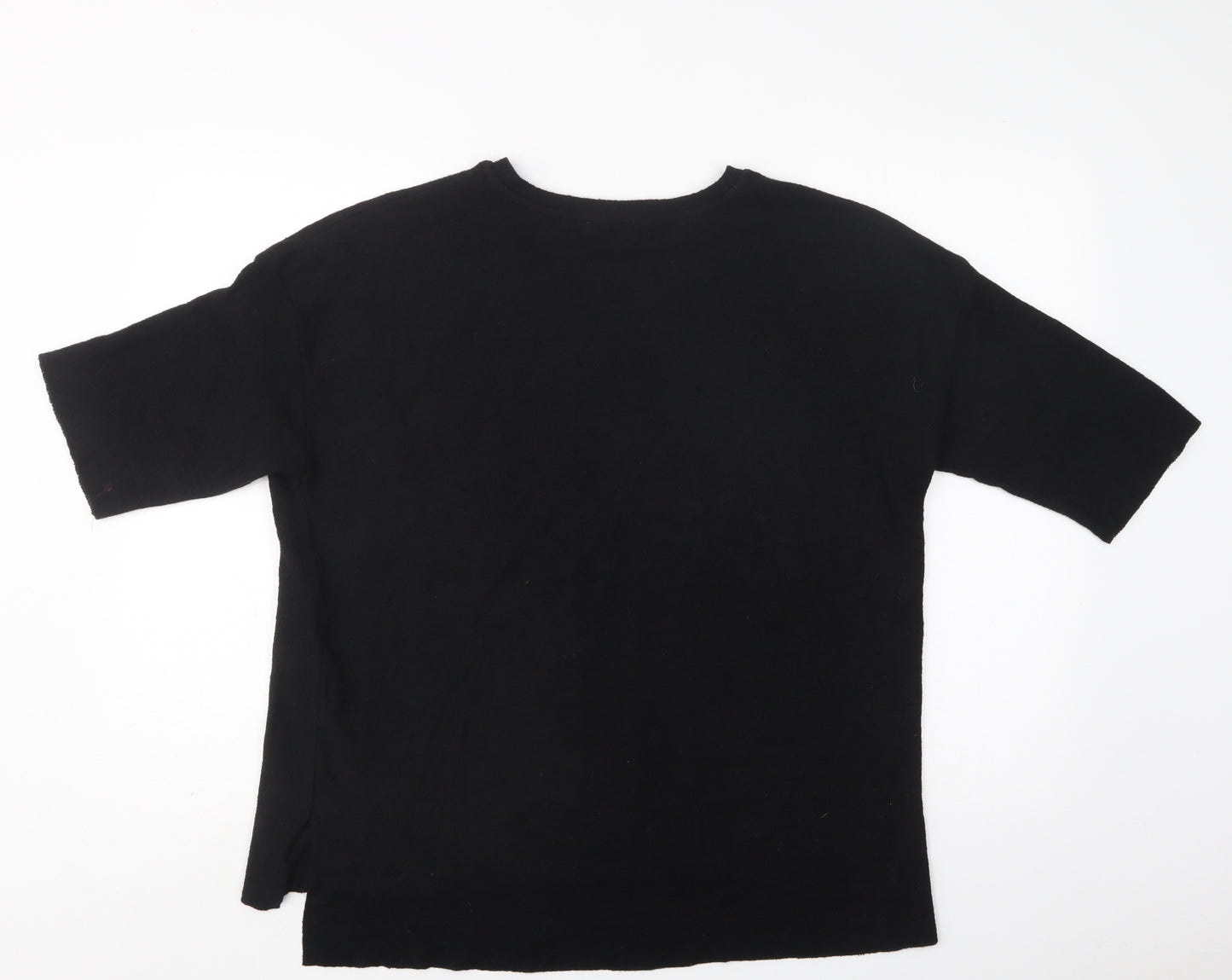Zara Womens Black Crew Neck  Viscose Pullover Jumper Size S