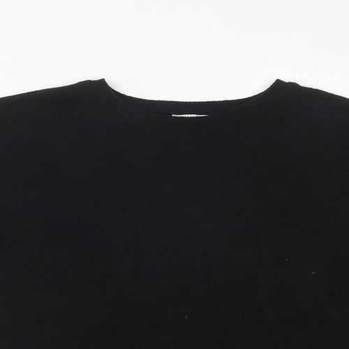 Zara Womens Black Crew Neck  Viscose Pullover Jumper Size S