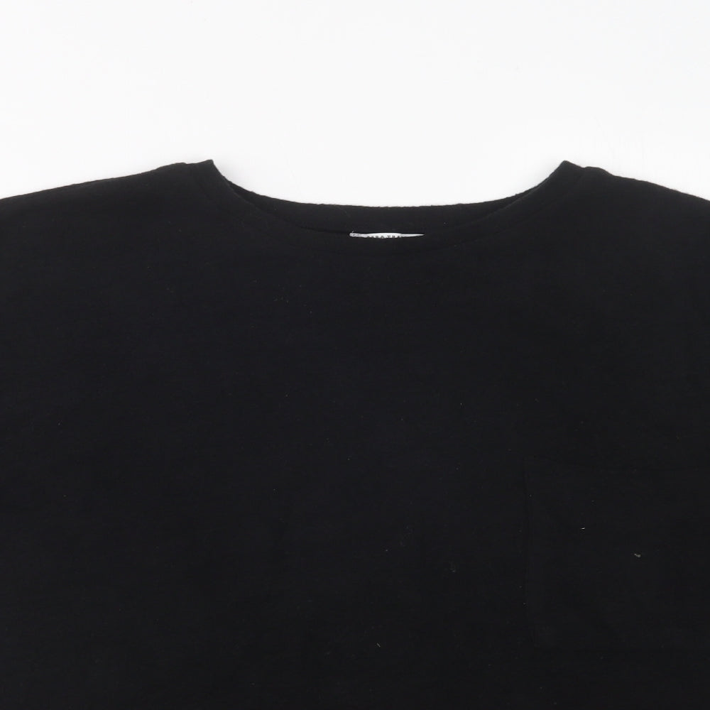 Zara Womens Black Crew Neck  Viscose Pullover Jumper Size S