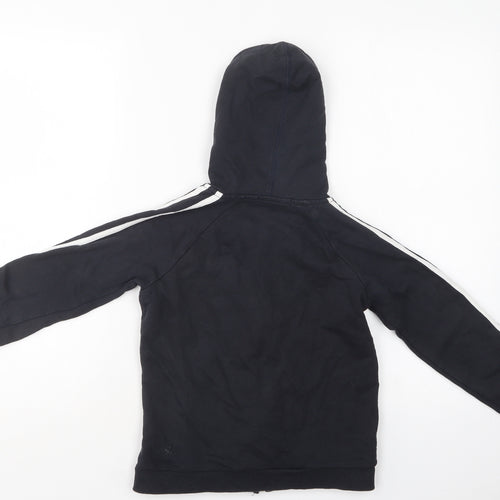George Boys Black Striped Cotton Full Zip Hoodie Size 7-8 Years  Zip