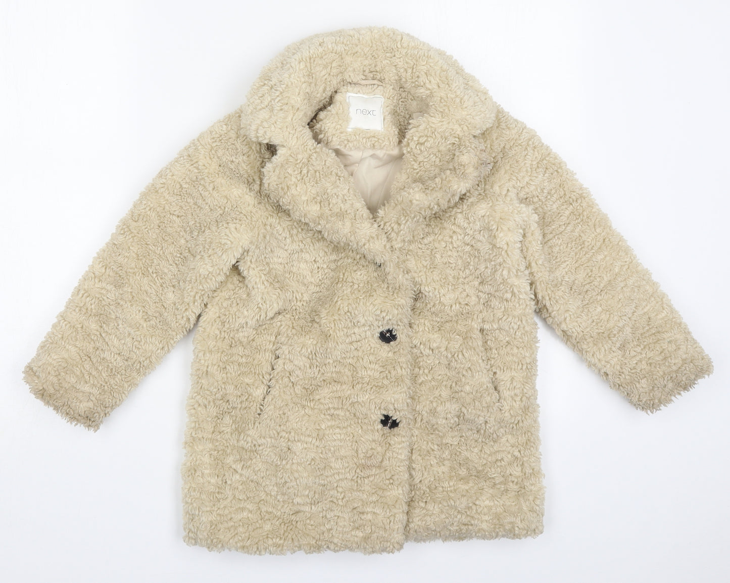 NEXT Girls Beige   Jacket Coat Size 6 Years  Button