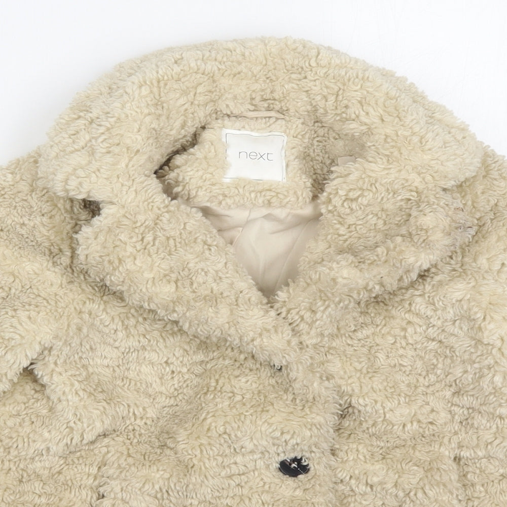 NEXT Girls Beige   Jacket Coat Size 6 Years  Button