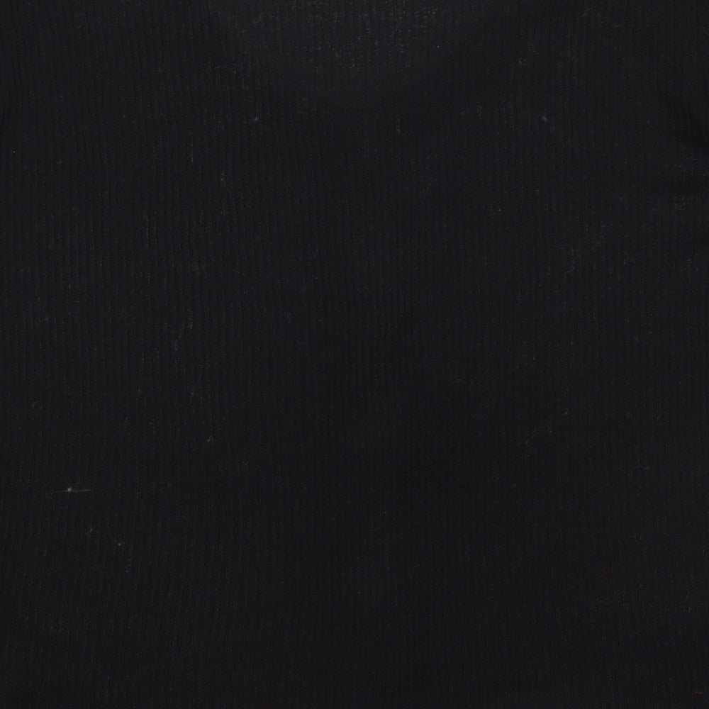Papaya Womens Black  Polyester Basic Button-Up Size 14 V-Neck