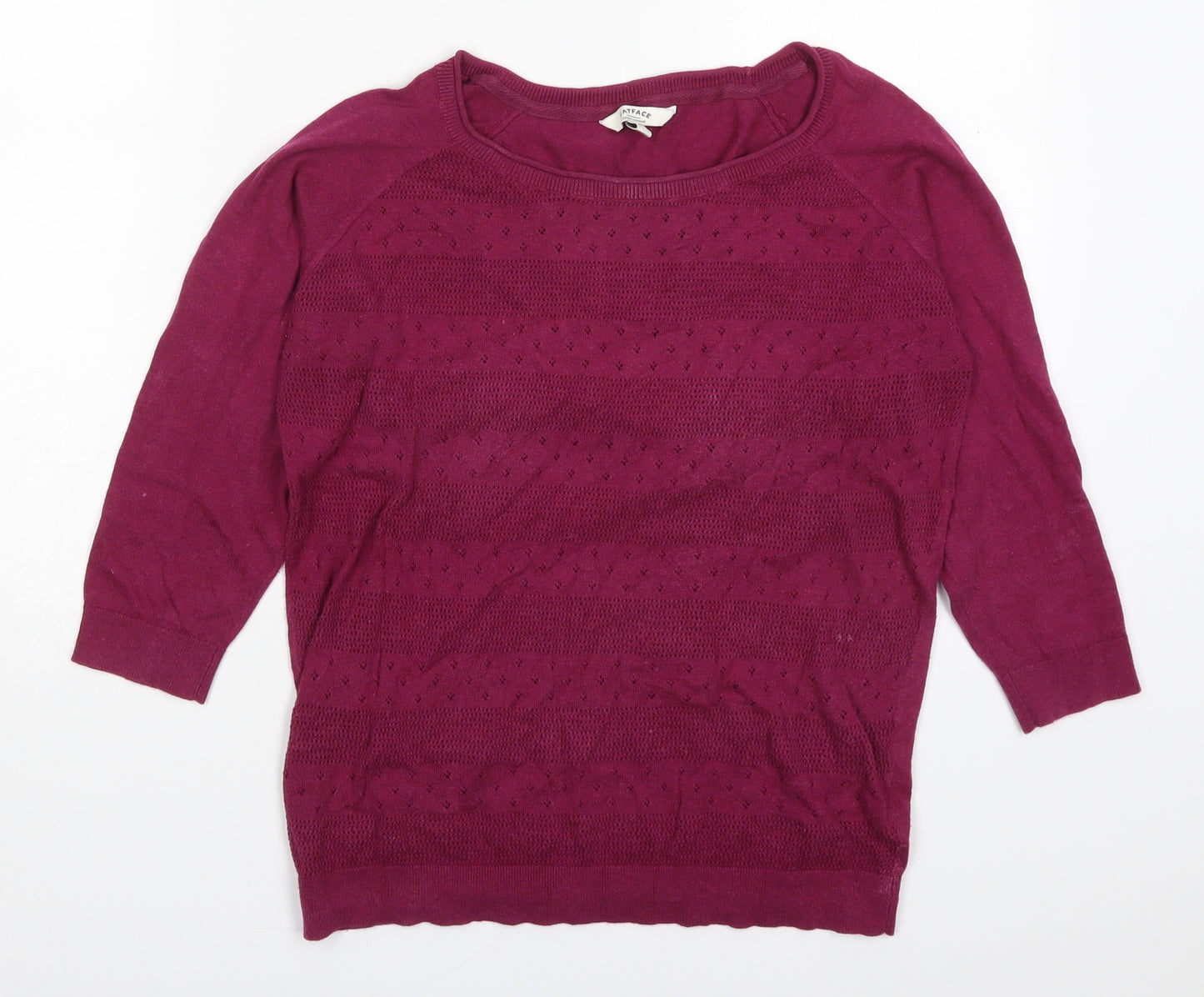 Fat Face Womens Pink Round Neck  Cotton Pullover Jumper Size 10