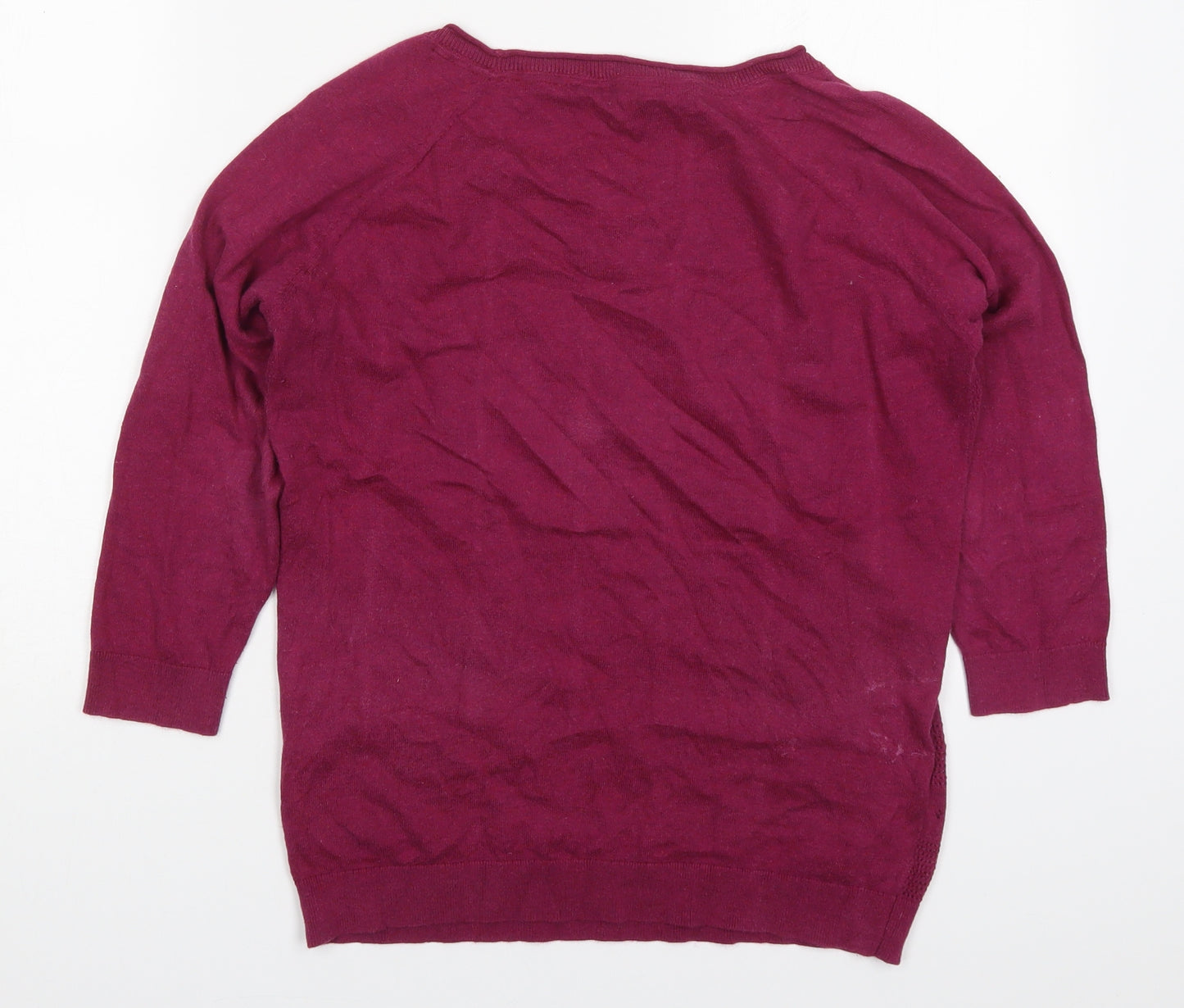 Fat Face Womens Pink Round Neck  Cotton Pullover Jumper Size 10