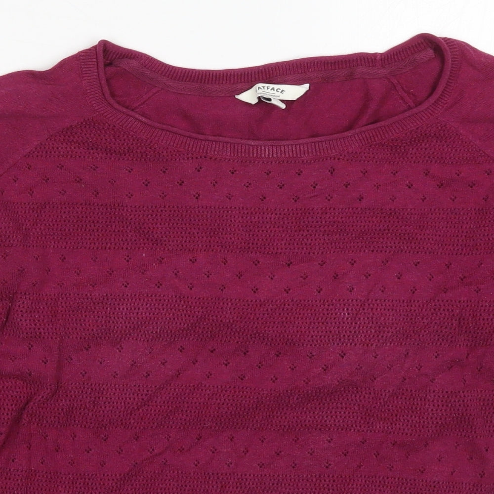 Fat Face Womens Pink Round Neck  Cotton Pullover Jumper Size 10