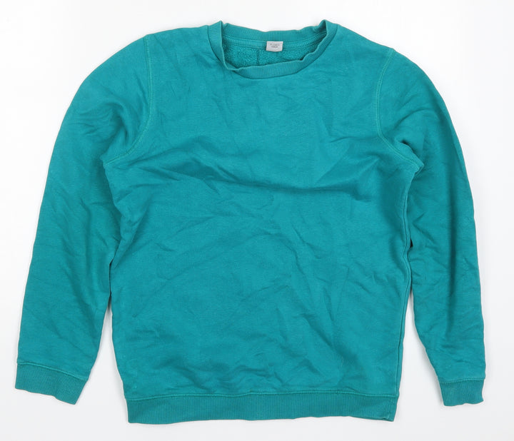 TU Boys Green Cotton Pullover Sweatshirt Size 11 Years Pullover