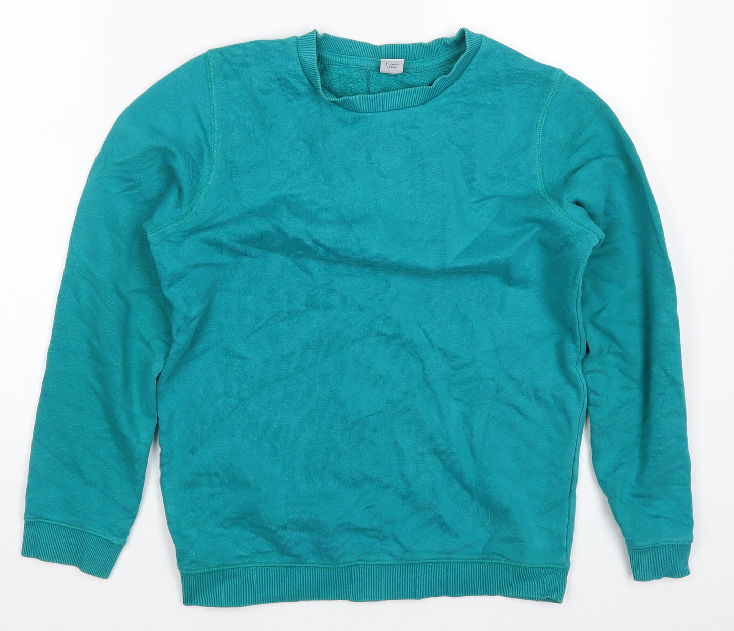 TU Boys Green  Cotton Pullover Sweatshirt Size 11 Years  Pullover