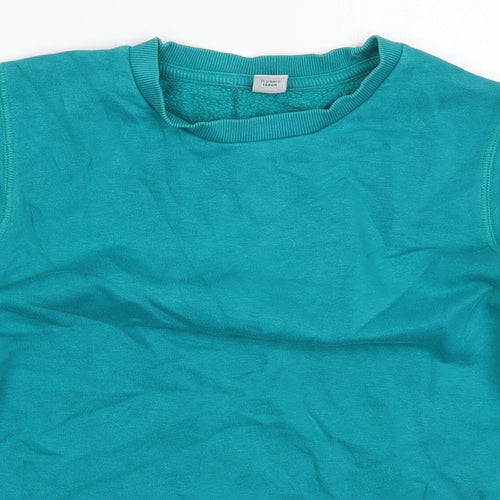 TU Boys Green  Cotton Pullover Sweatshirt Size 11 Years  Pullover