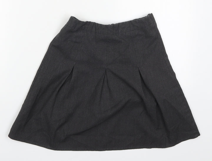 George Girls Grey  Polyester Skater Skirt Size 8-9 Years  Regular Zip