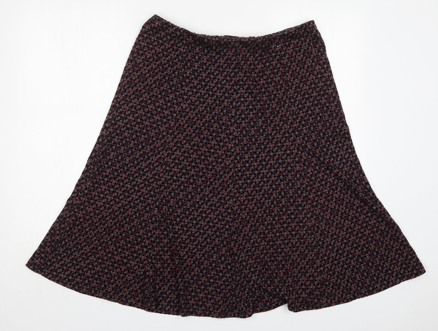 Marks and Spencer Womens Pink Geometric Polyester Skater Skirt Size 14
