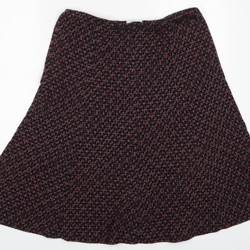 Marks and Spencer Womens Pink Geometric Polyester Skater Skirt Size 14