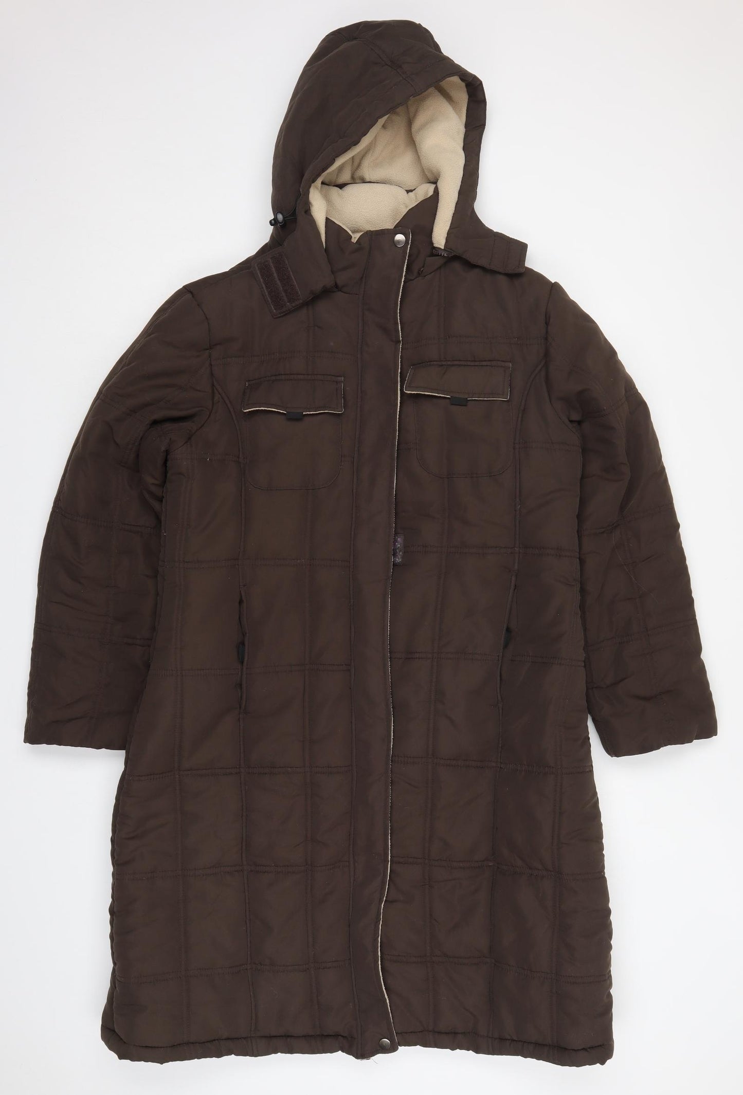 Cotton Traders Womens Brown   Quilted Coat Size 16  Zip